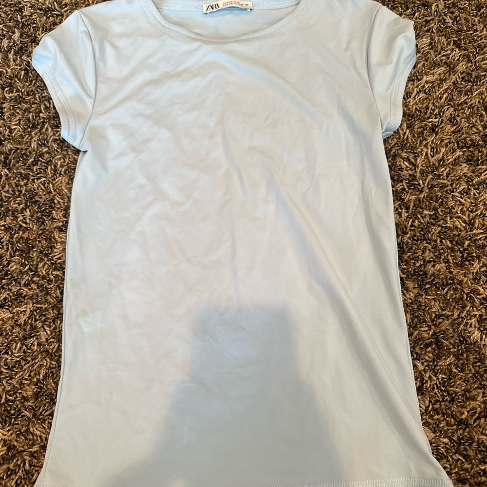 Zara Sky Blue Casual Top